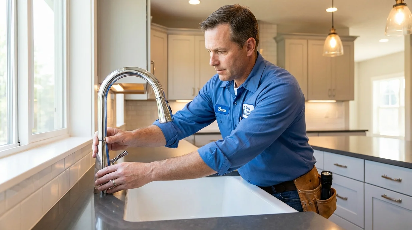 Kitchen faucet installation by Johns Plumbing LLC in Gothenburg
