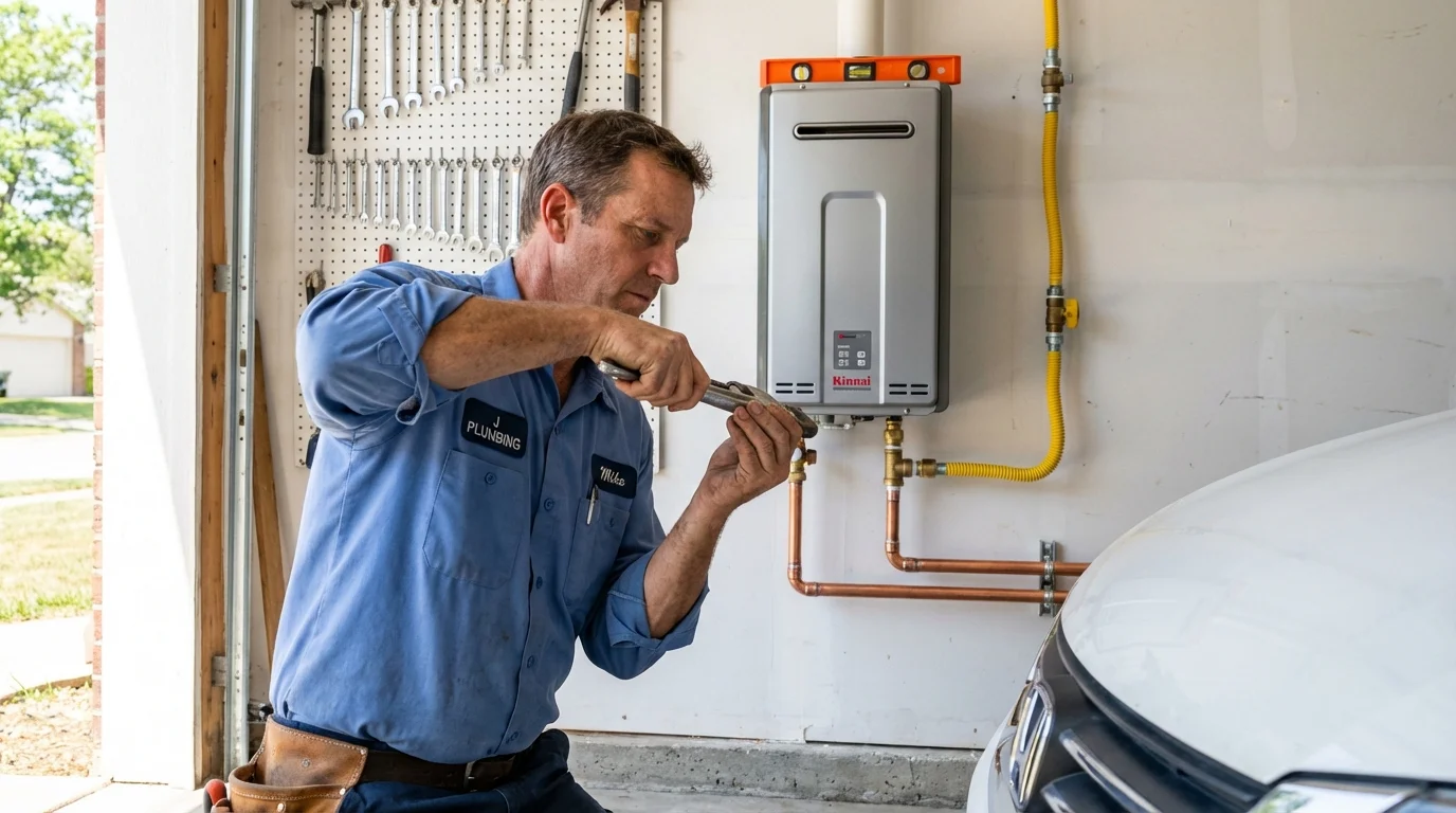 Tankless water heater installation by a Johns Plumbing LLC plumber in Gothenburg